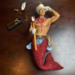 NWT December Diamonds CowPoke Cowboy Merman Christmas Ornament Rare